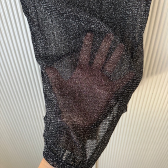 Free People Mesh Sparkle Tank, Base Layer size Small NWOT Silver New Years Eve - Picture 5 of 6